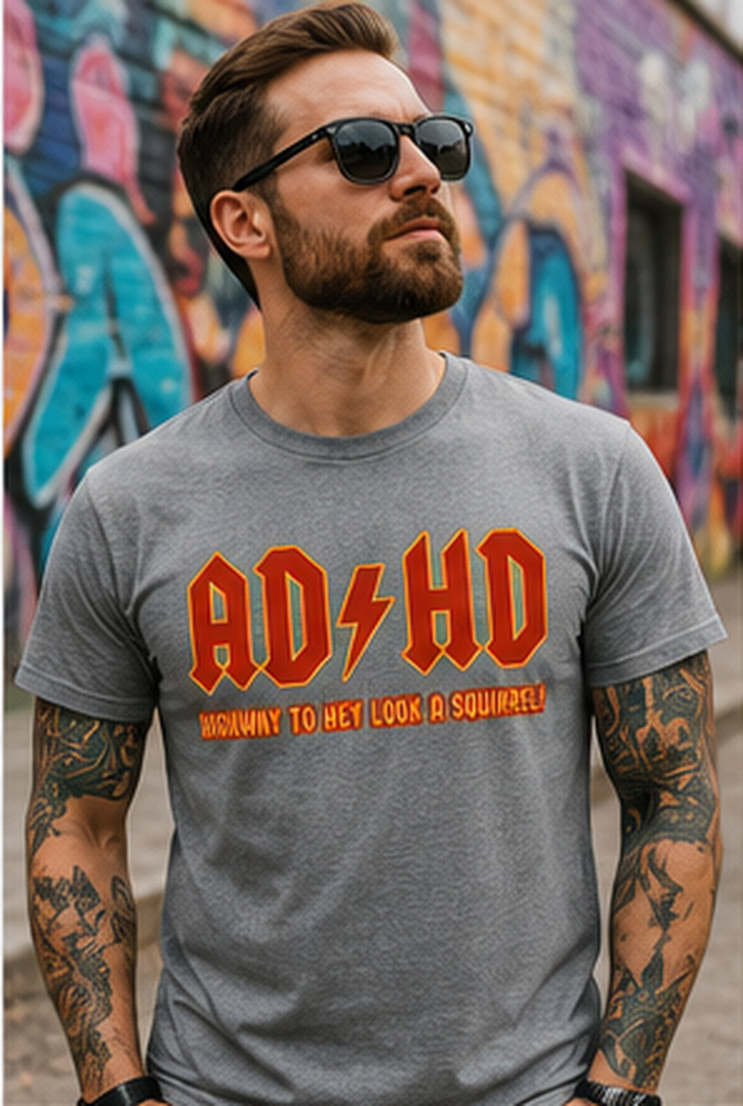ADHD Highway To Hey Look A Squirrel Funny AD HD T - Shirt Mental Health T - Shirt Novelty T - Shirt