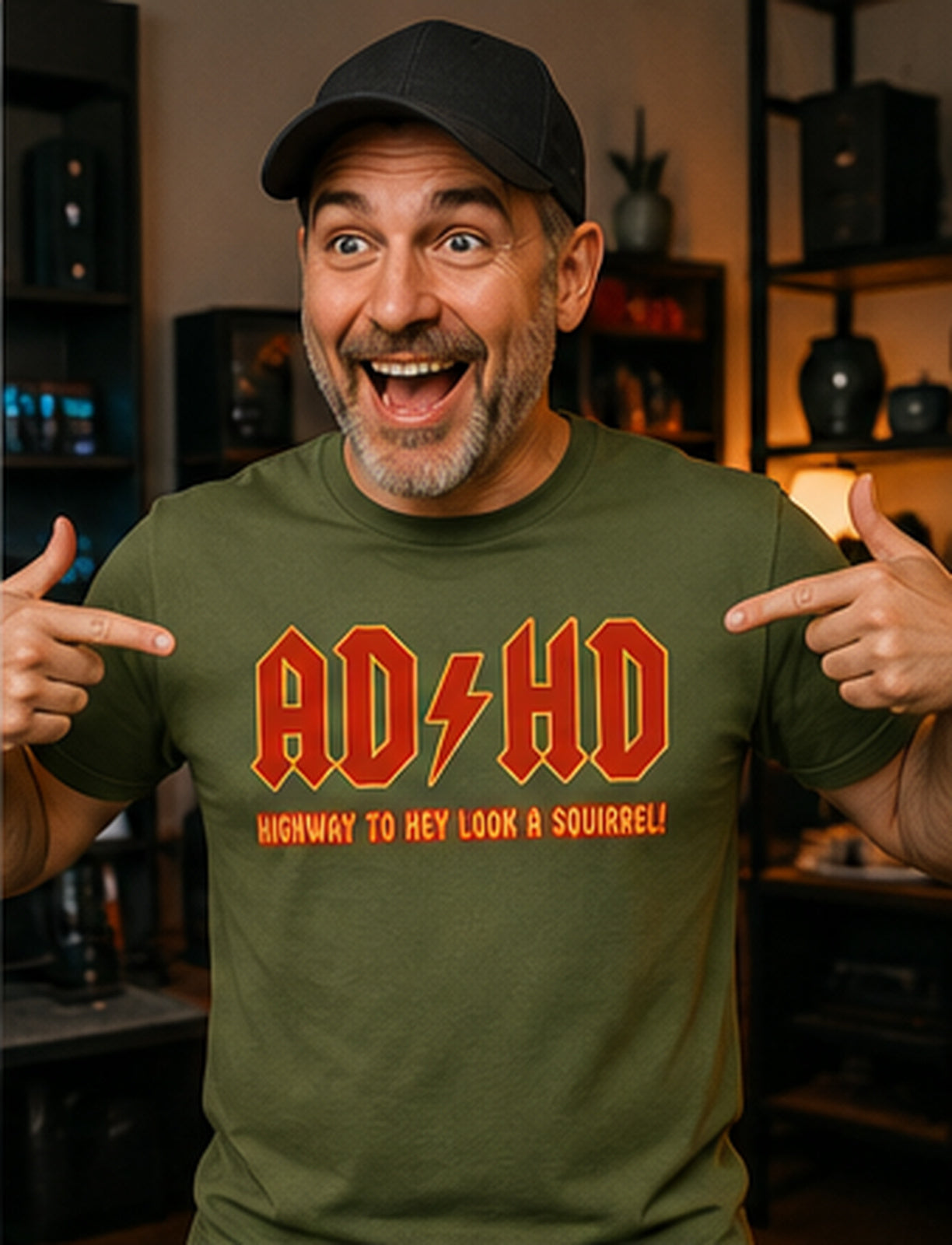 ADHD Highway To Hey Look A Squirrel Funny AD HD T - Shirt Mental Health T - Shirt Novelty T - Shirt