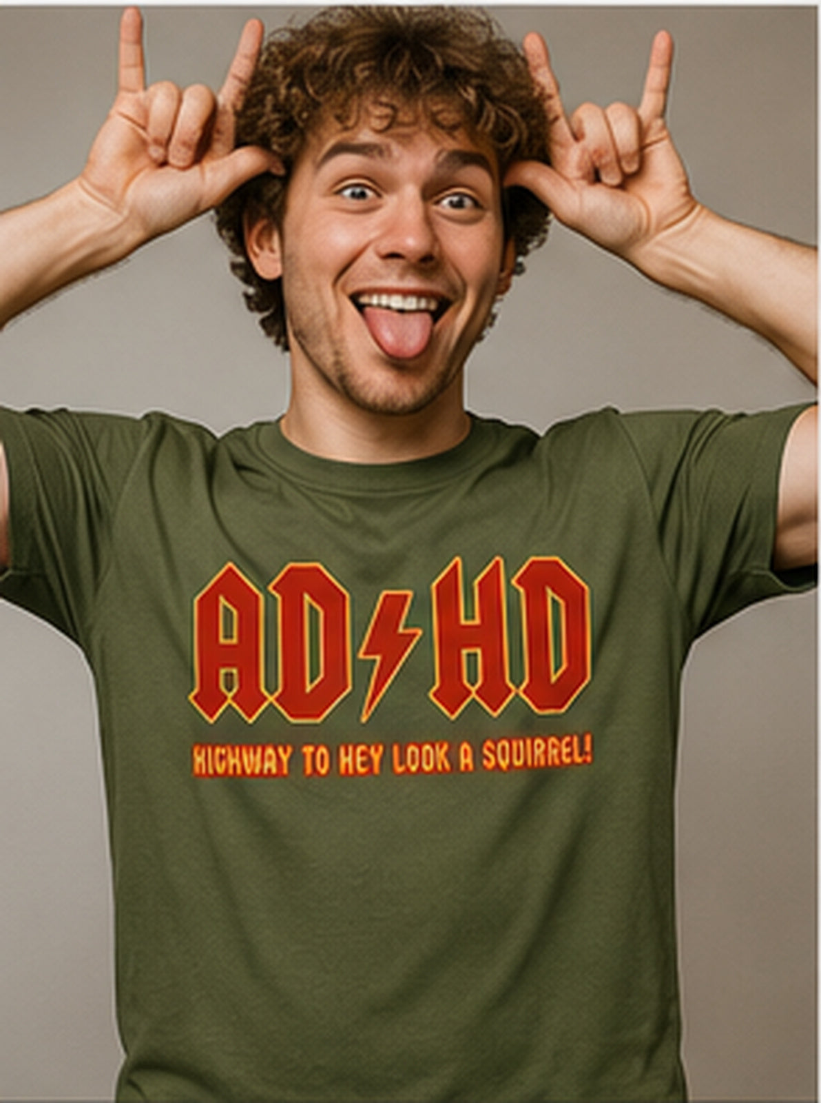 ADHD Highway To Hey Look A Squirrel Funny AD HD T - Shirt Mental Health T - Shirt Novelty T - Shirt