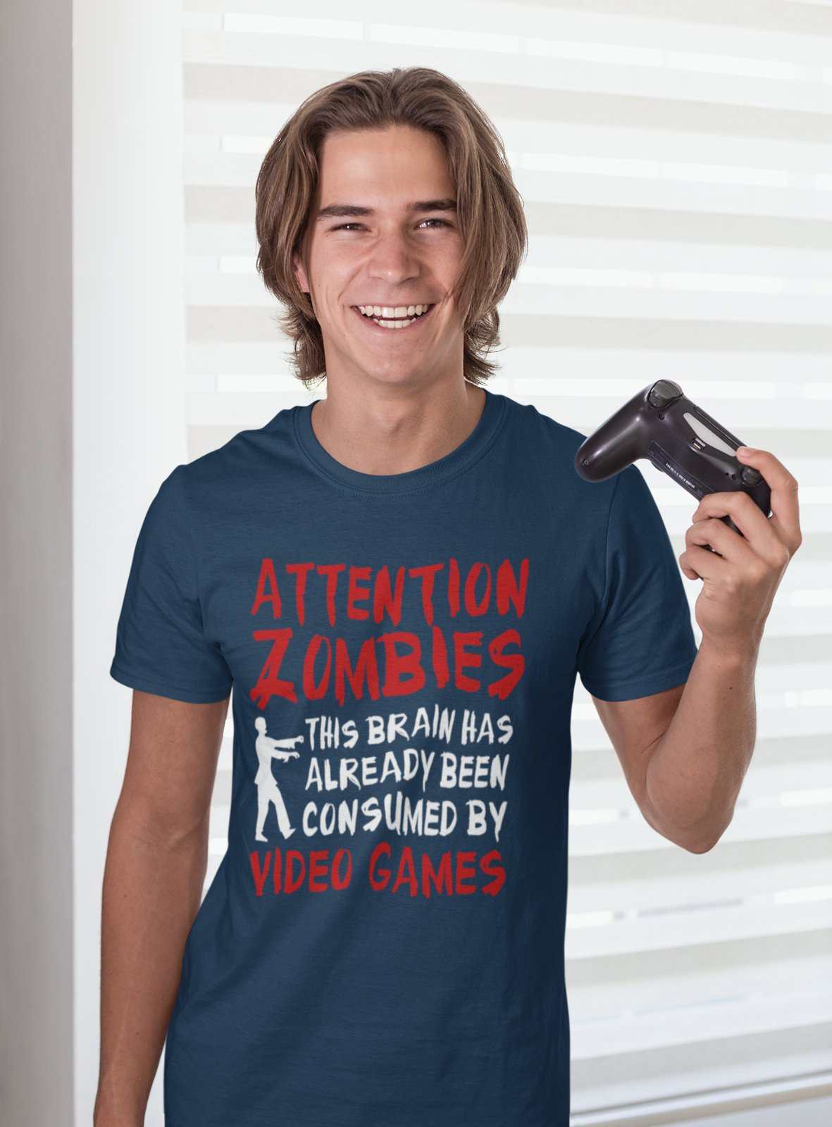 Attention Zombies This Brain Has Already Been Conusmed By Video Games Galaxy Tees