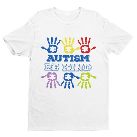 Autism Awareness and Support T Shirt Be Kind Handprints Jigsaw Love DiGalaxy Tees