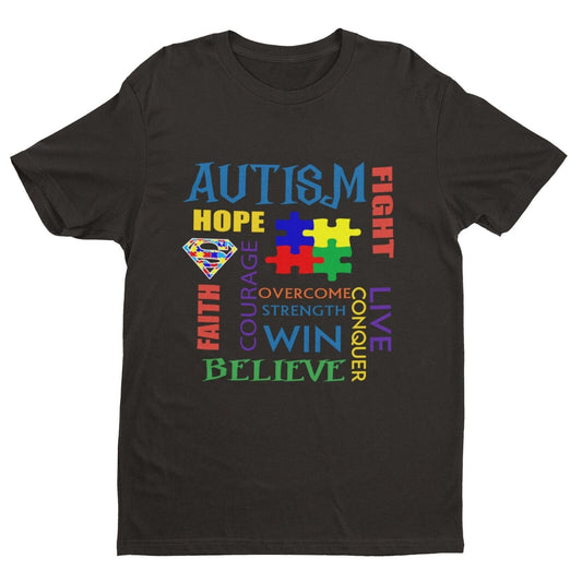 Autism Awareness and Support T Shirt Faith Autistic Courage Good to BeGalaxy Tees