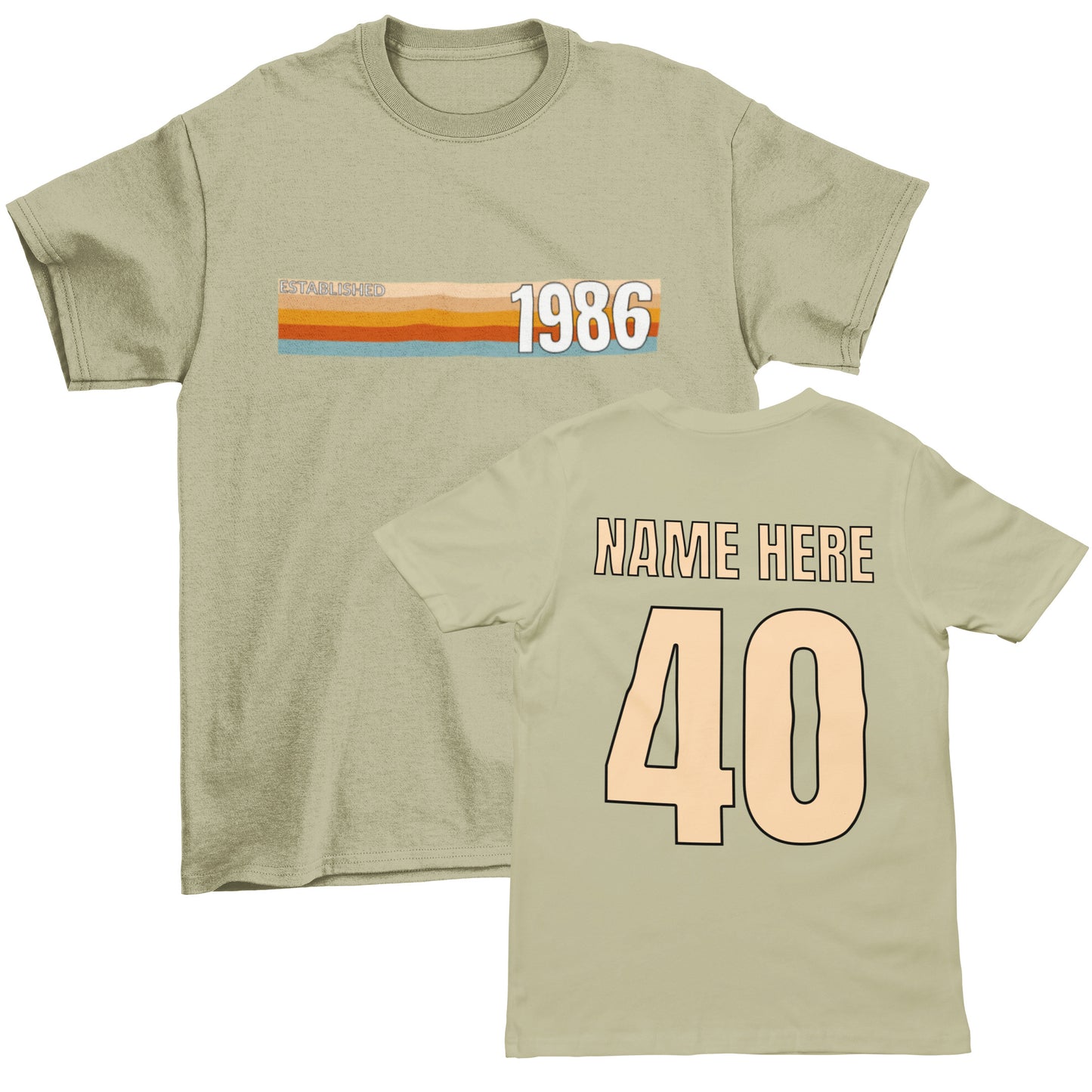 Personalised Established 1986 40th Birthday T-Shirt