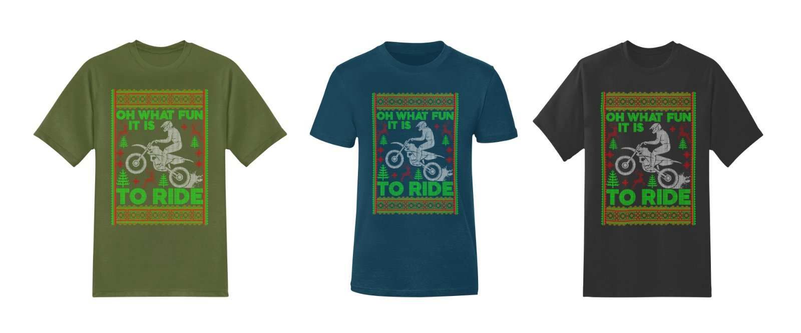 Biker Christmas Gift Motorbike T Shirt Oh What Fun It Is To Ride jumpeGalaxy Tees