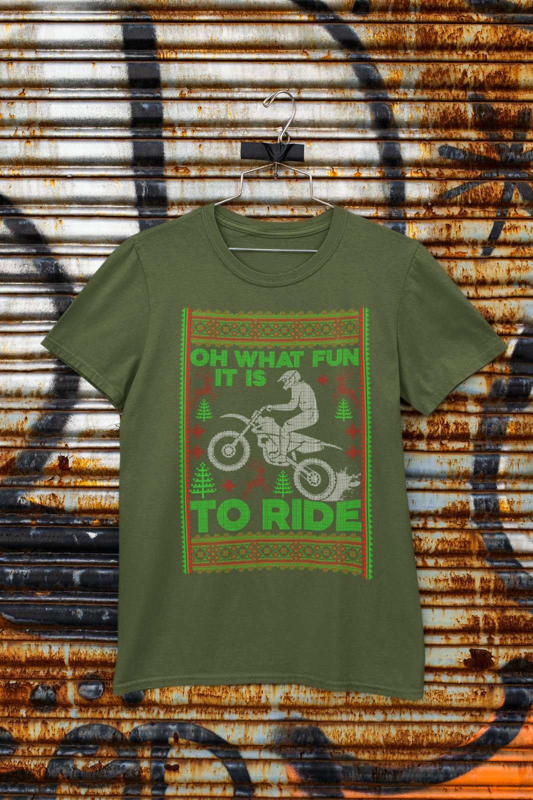 Biker Christmas Gift Motorbike T Shirt Oh What Fun It Is To Ride jumpeGalaxy Tees