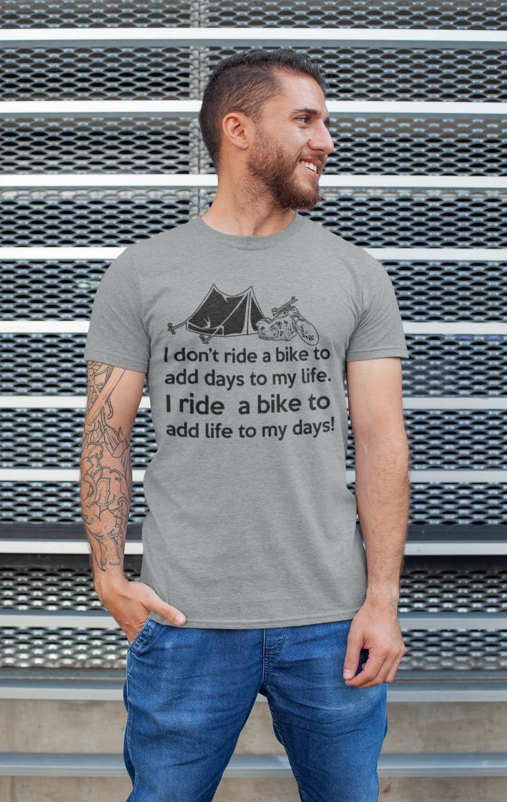 Biker T Shirt I Don't Ride To Add Days To My Life But Life To My Days Galaxy Tees