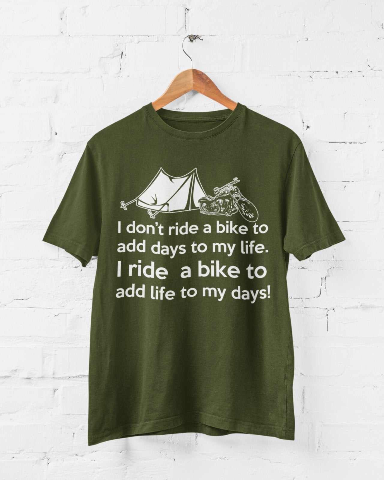 Biker T Shirt I Don't Ride To Add Days To My Life But Life To My Days Galaxy Tees