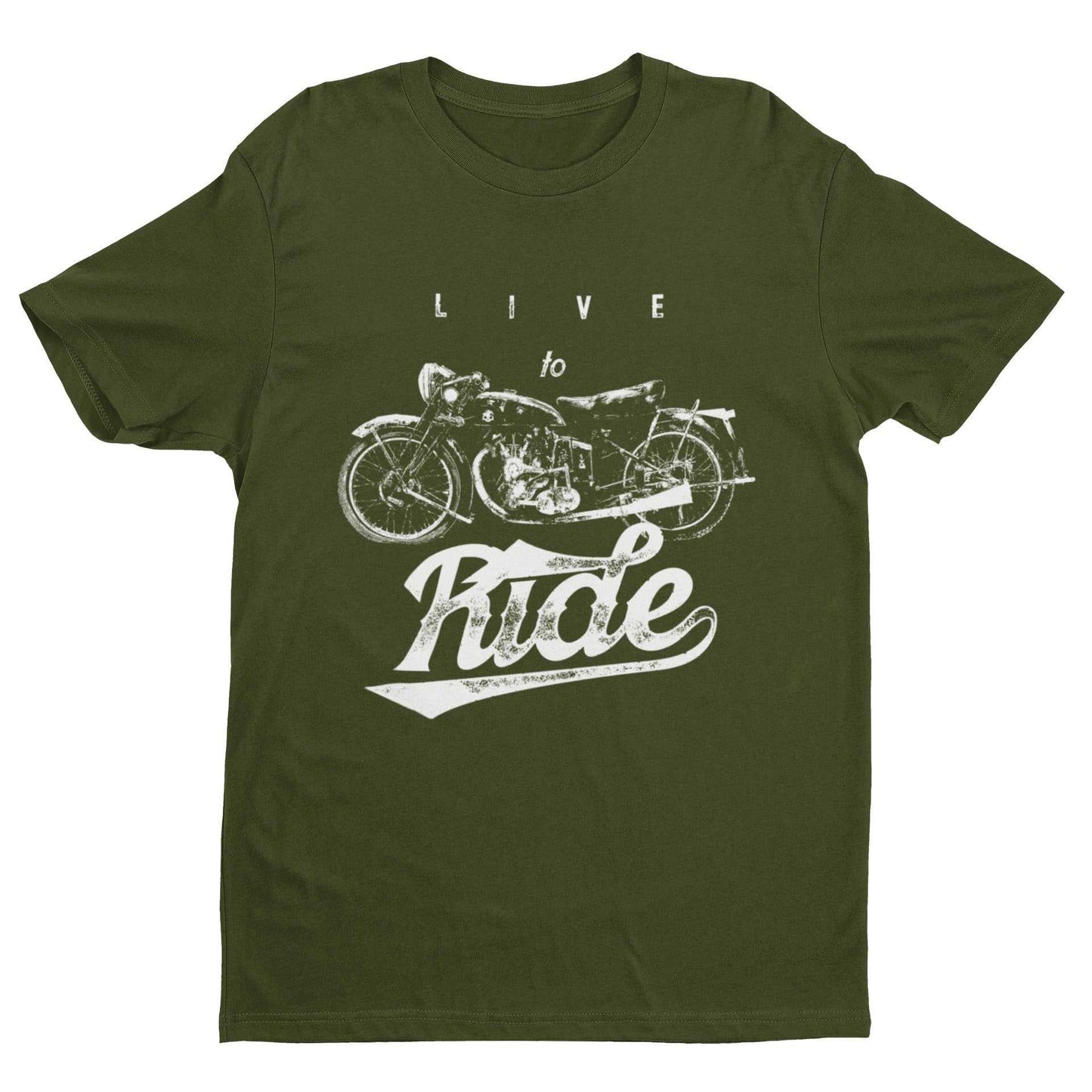 Biker T Shirt Live To Ride Motorcycle Retro Design Motorbike Vintage GGalaxy Tees