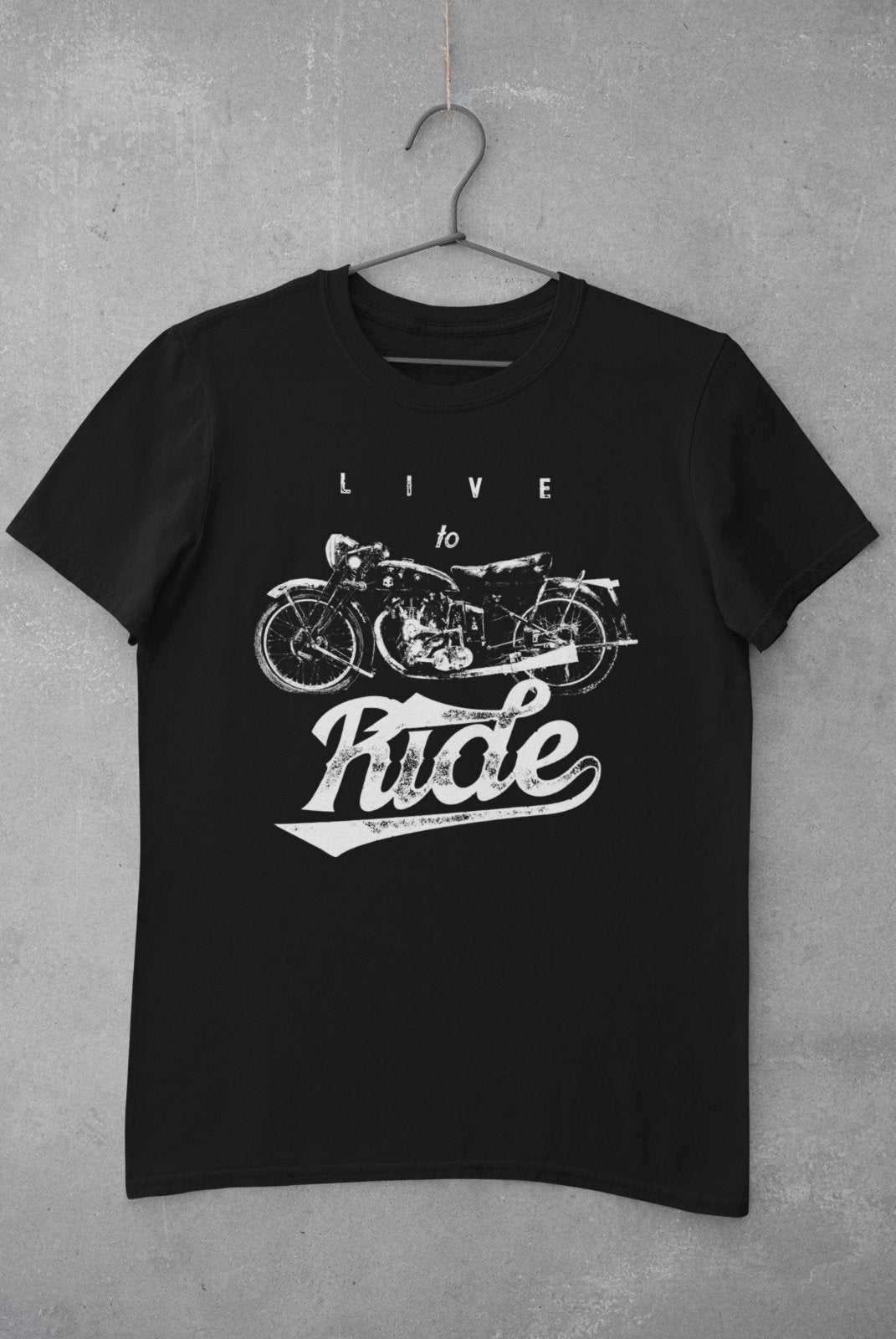 Biker T Shirt Live To Ride Motorcycle Retro Design Motorbike Vintage GGalaxy Tees