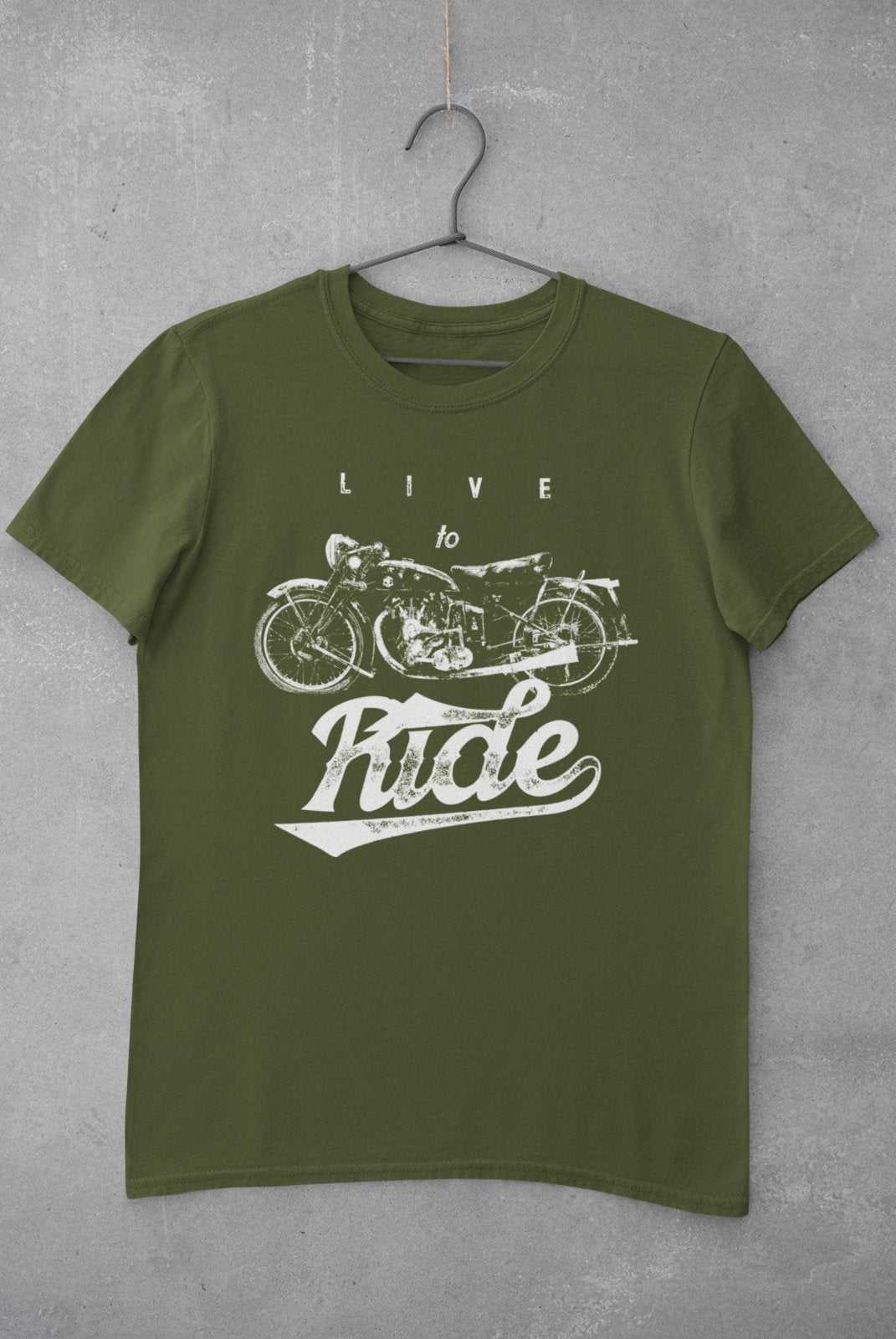 Biker T Shirt Live To Ride Motorcycle Retro Design Motorbike Vintage GGalaxy Tees