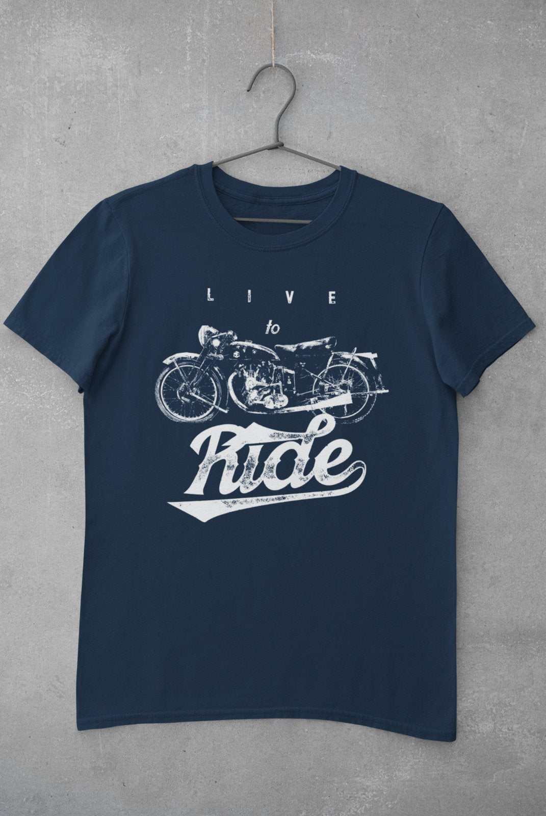Biker T Shirt Live To Ride Motorcycle Retro Design Motorbike Vintage GGalaxy Tees