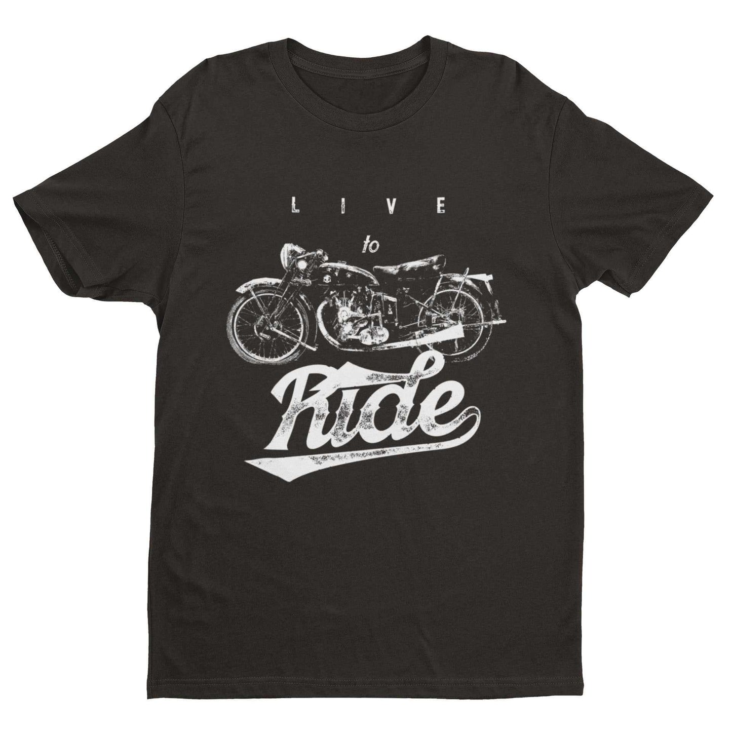 Biker T Shirt Live To Ride Motorcycle Retro Design Motorbike Vintage GGalaxy Tees