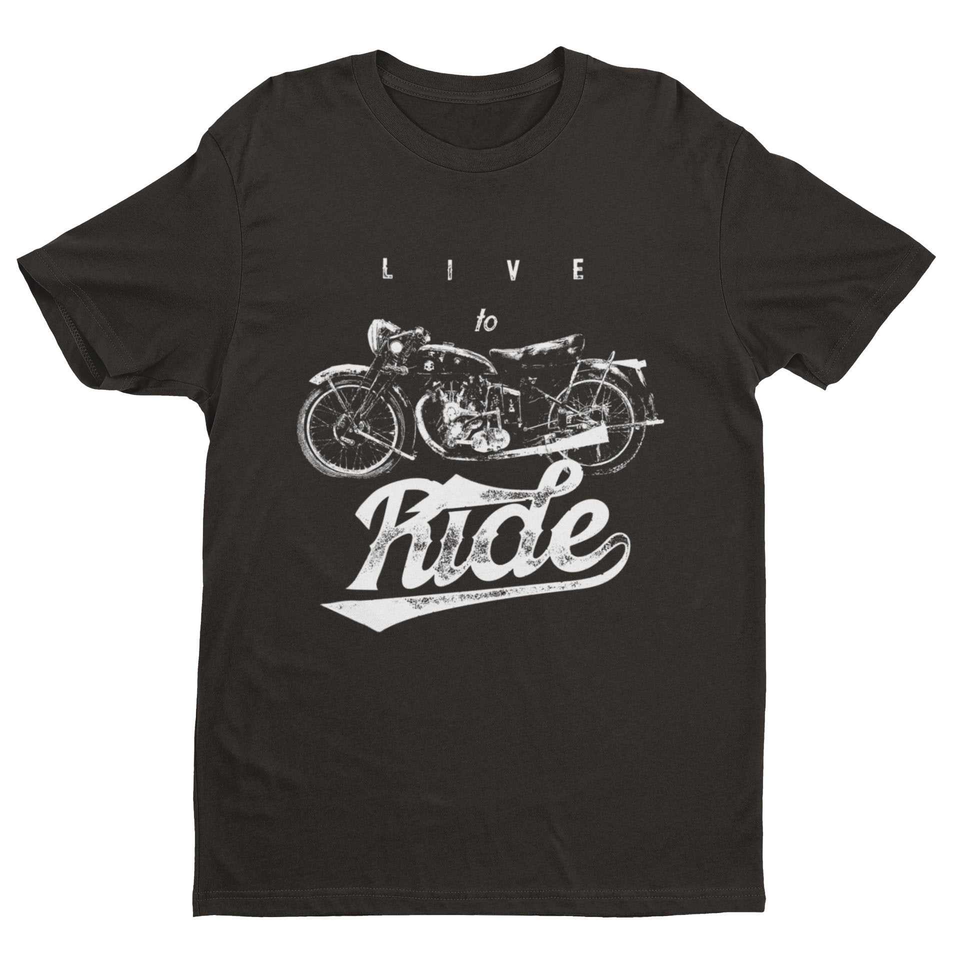 Biker T Shirt Live To Ride Motorcycle Retro Design Motorbike Vintage GGalaxy Tees