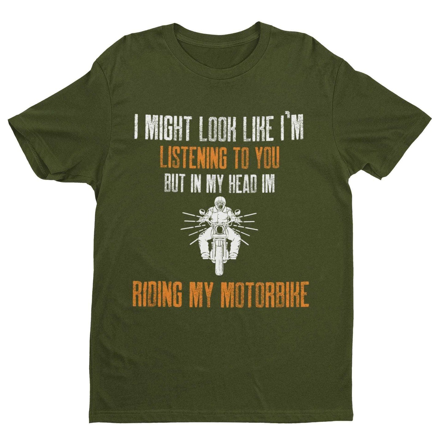 Biker T-Shirt Looks Like I'm Listening But In My Head I'm Riding My MoGalaxy Tees