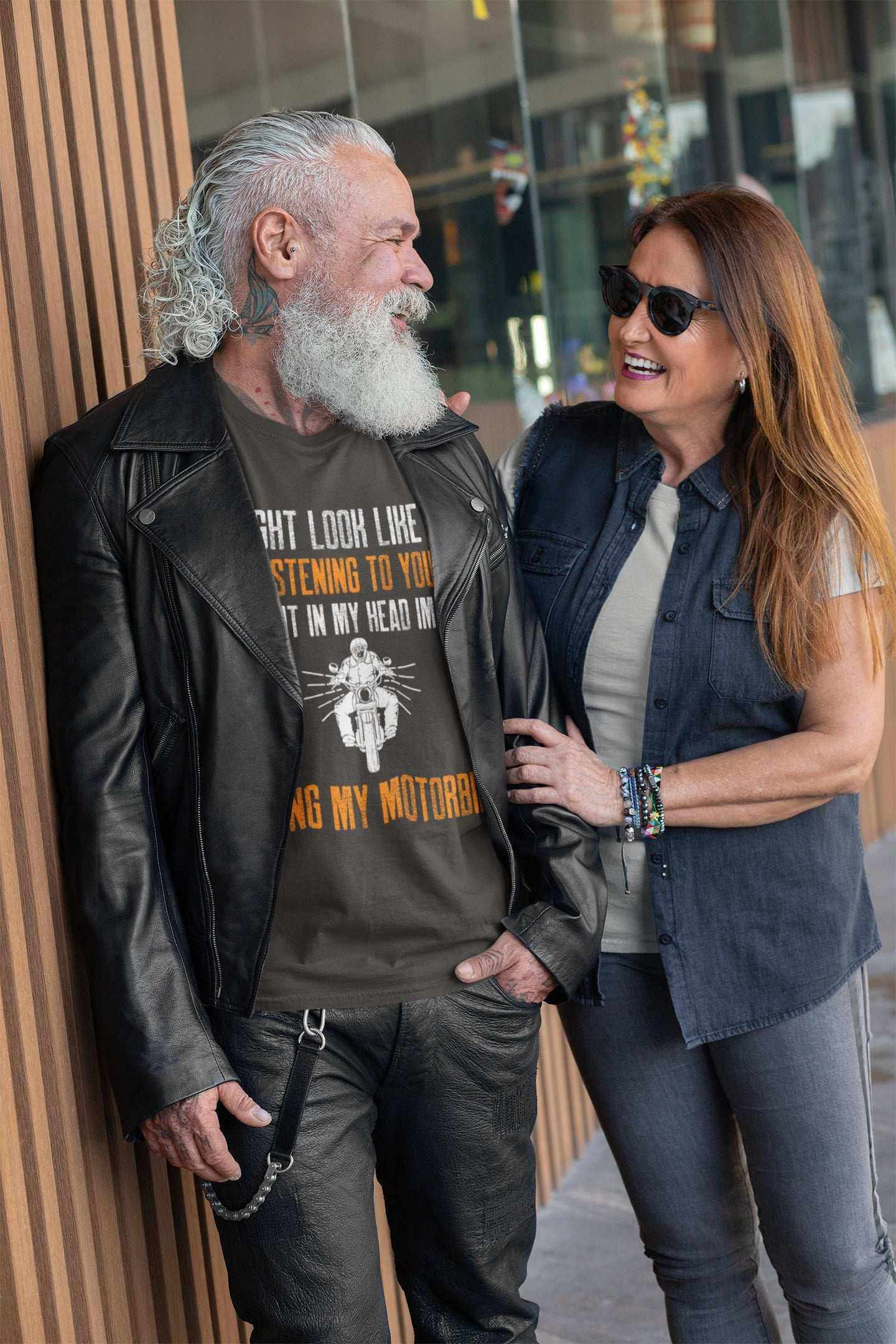 Biker T-Shirt Looks Like I'm Listening But In My Head I'm Riding My MoGalaxy Tees