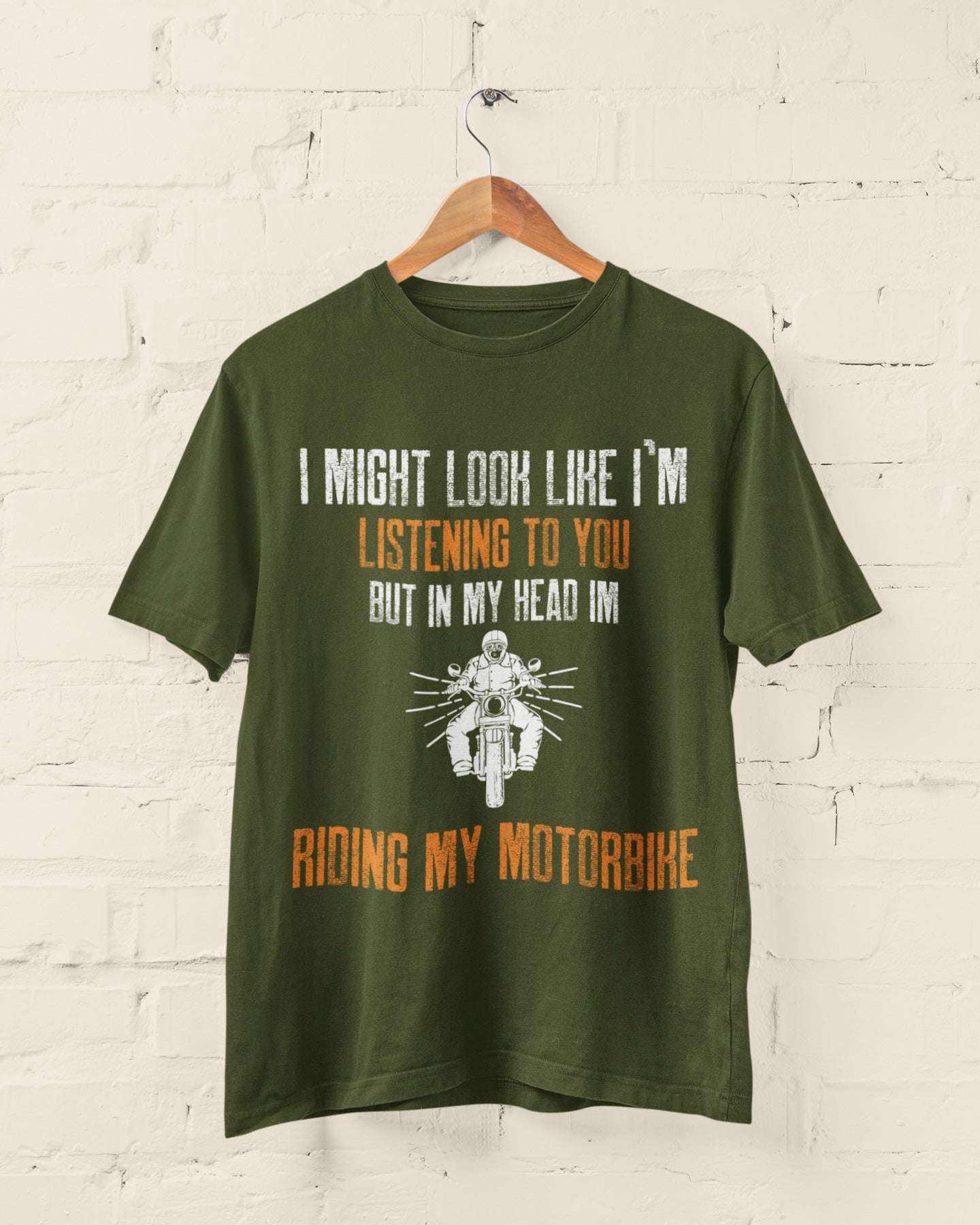 Biker T-Shirt Looks Like I'm Listening But In My Head I'm Riding My MoGalaxy Tees
