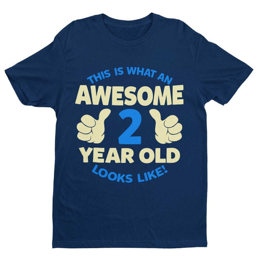 Boys 2nd Birthday T Shirt This Is What An Awesome 2 Year Old looks LikGalaxy Tees