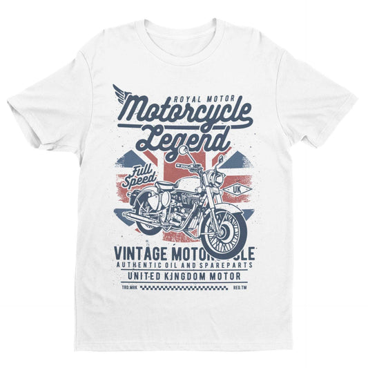 British Biker T Shirt Motorcycle Legend Vintage Motorbike Union Jack CGalaxy Tees