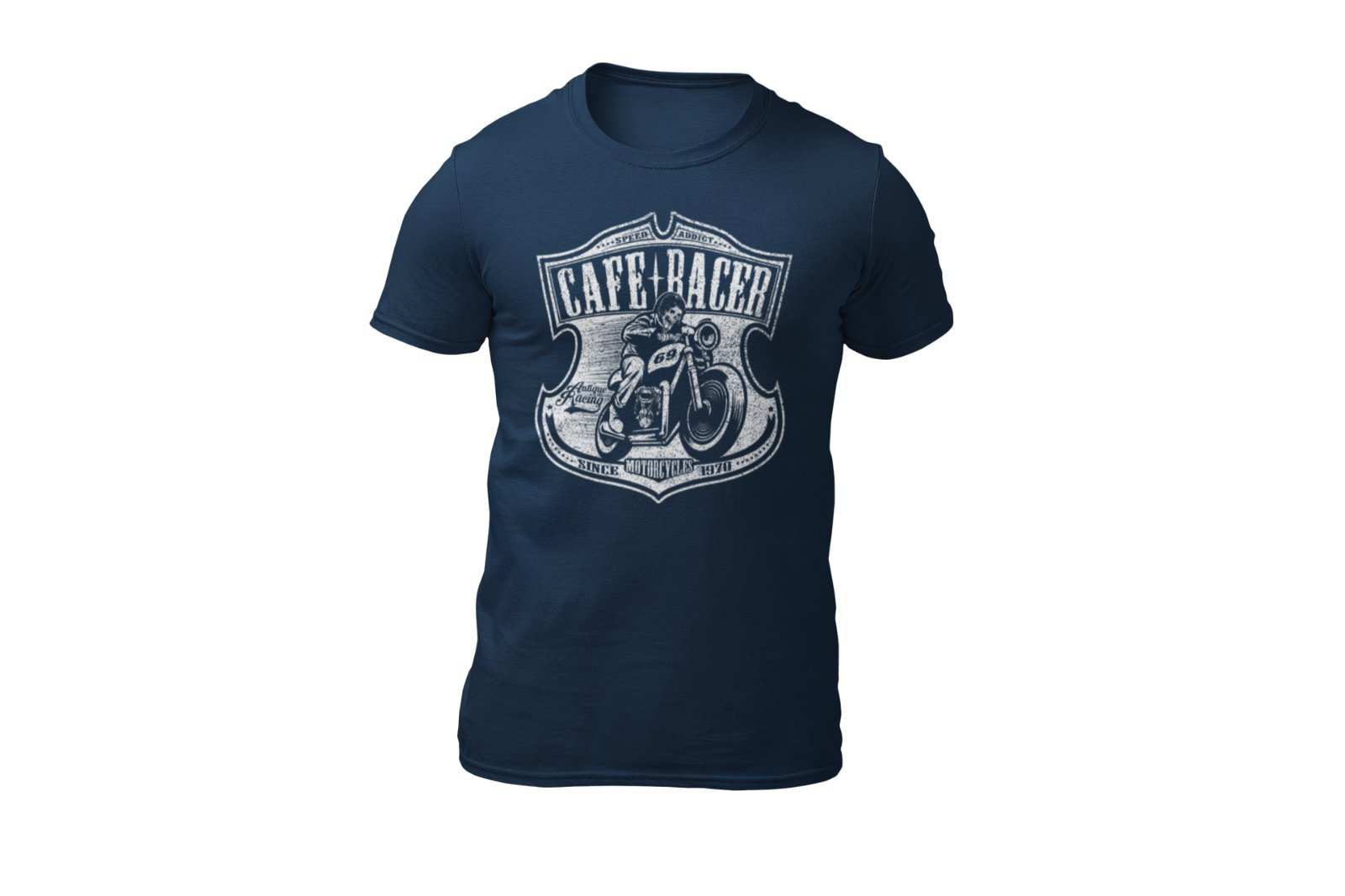 Cafe Racer Biker T Shirt Speed Addict Motorcycle 69 Classic Bike SkullGalaxy Tees