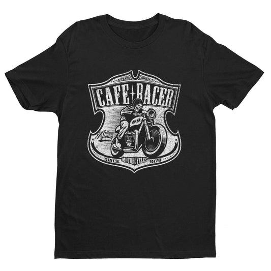 Cafe Racer Biker T Shirt Speed Addict Motorcycle 69 Classic Bike SkullGalaxy Tees