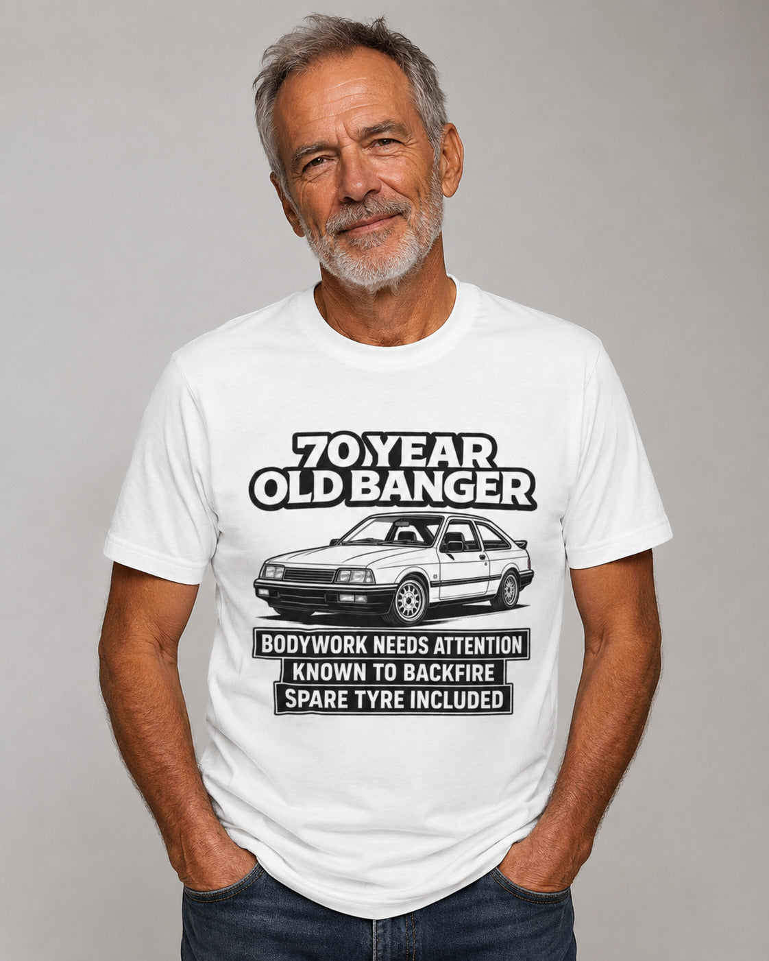 70 Year Old Banger T-Shirt - Funny 70th Birthday Classic Car Gift