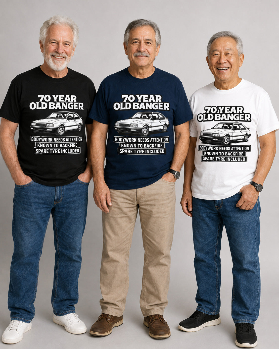 70 Year Old Banger T-Shirt - Funny 70th Birthday Classic Car Gift
