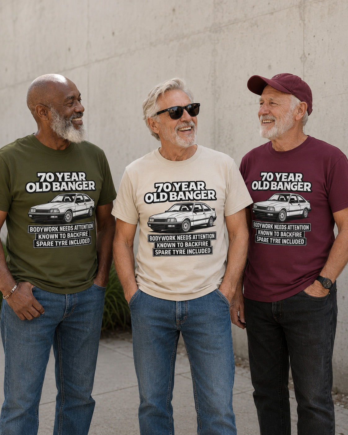 70 Year Old Banger T-Shirt - Funny 70th Birthday Classic Car Gift