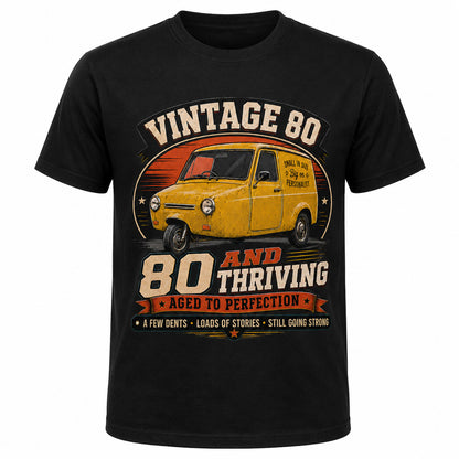 80 and Thriving T-Shirt, Funny 80th Birthday Retro Van Gift Tee