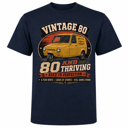 80 and Thriving T-Shirt, Funny 80th Birthday Retro Van Gift Tee