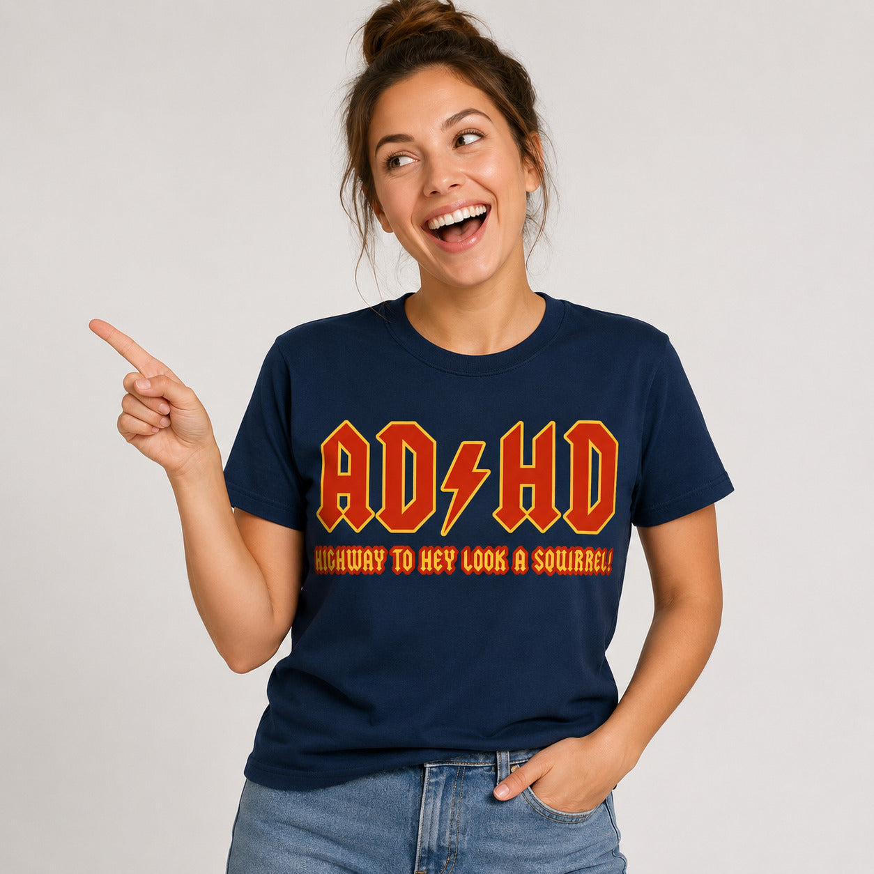 ADHD Highway To Hey Look A Squirrel Funny AD HD T - Shirt Mental Health T - Shirt Novelty T - Shirt