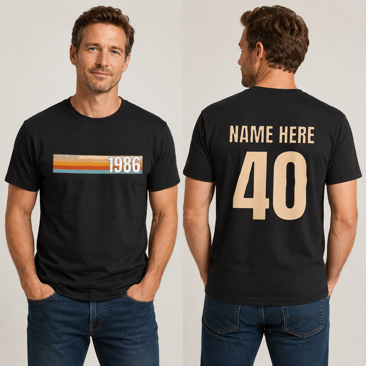 Personalised Established 1986 40th Birthday T-Shirt