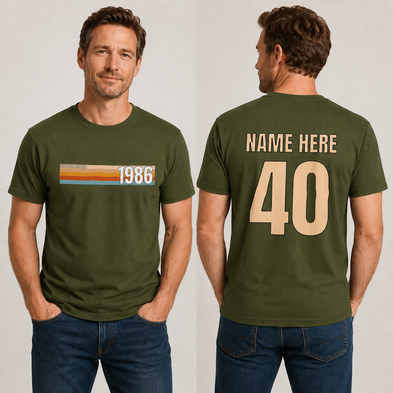 Personalised Established 1986 40th Birthday T-Shirt