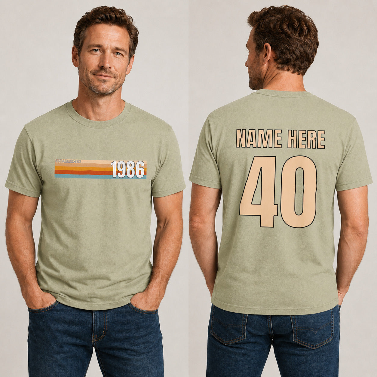 Personalised Established 1986 40th Birthday T-Shirt