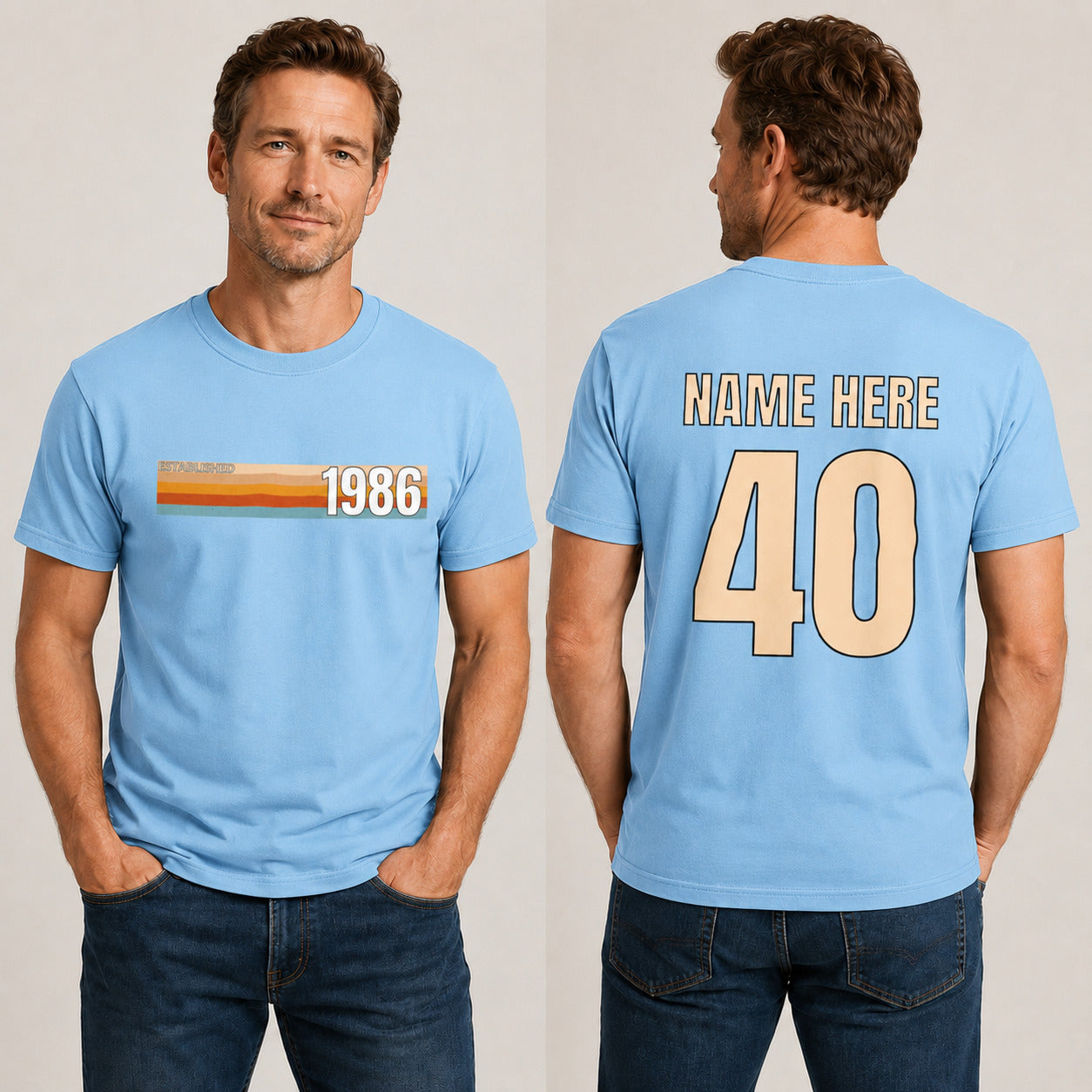 Personalised Established 1986 40th Birthday T-Shirt