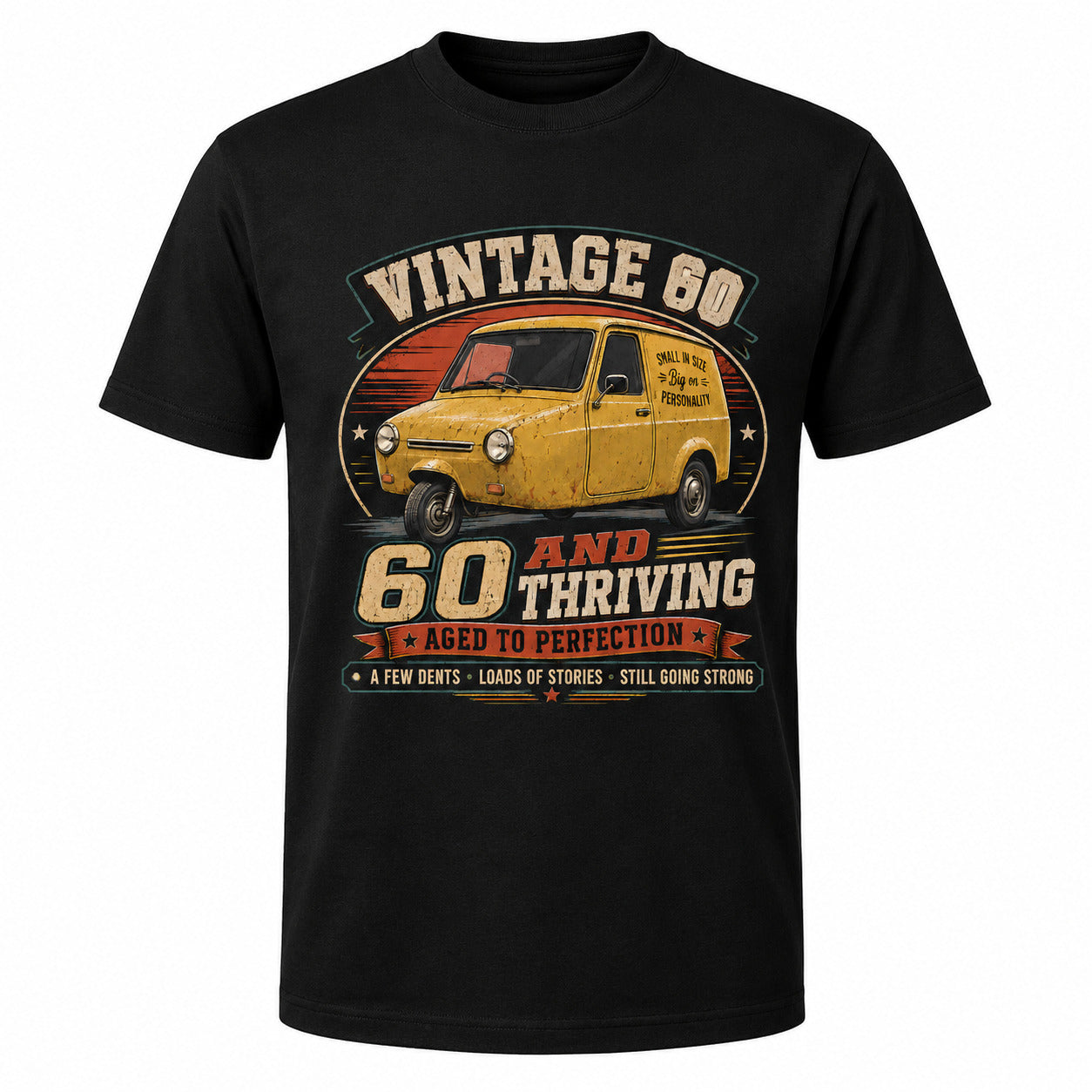 60 and Thriving T-Shirt, Funny 60th Birthday Retro Van Gift Tee