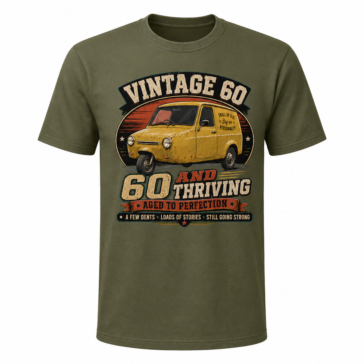 60 and Thriving T-Shirt, Funny 60th Birthday Retro Van Gift Tee