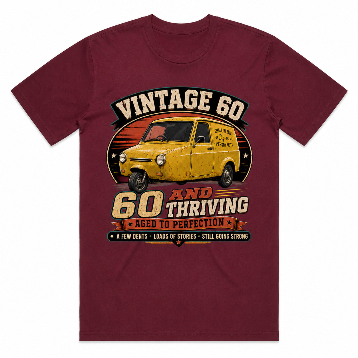 60 and Thriving T-Shirt, Funny 60th Birthday Retro Van Gift Tee
