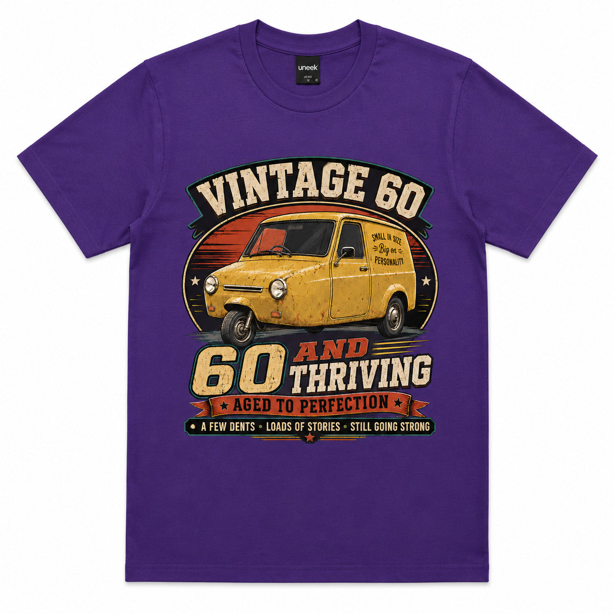 60 and Thriving T-Shirt, Funny 60th Birthday Retro Van Gift Tee