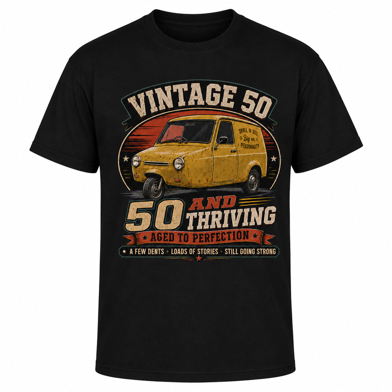 50 and Thriving T-Shirt, Funny 50th Birthday Retro Van Gift Tee