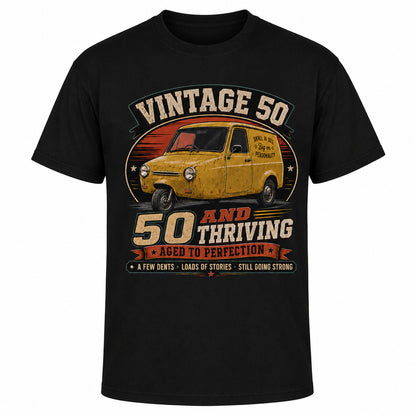 50 and Thriving T-Shirt, Funny 50th Birthday Retro Van Gift Tee