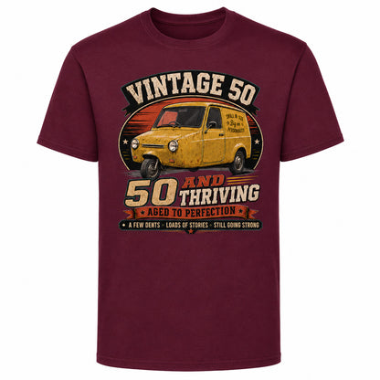 50 and Thriving T-Shirt, Funny 50th Birthday Retro Van Gift Tee