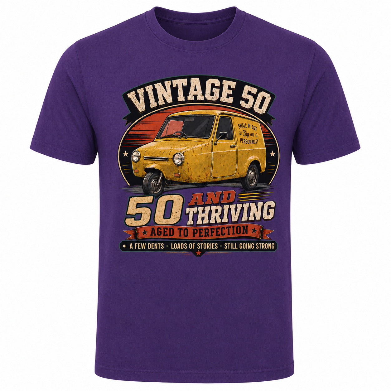 50 and Thriving T-Shirt, Funny 50th Birthday Retro Van Gift Tee