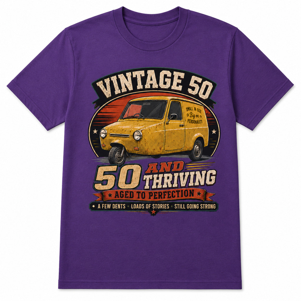 50 and Thriving T-Shirt, Funny 50th Birthday Retro Van Gift Tee