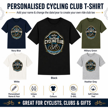 Personalised Cycling Club T-Shirt - Name & Year