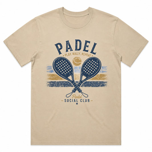 Padel T-Shirt, Vintage Social Club Player Gift Tee