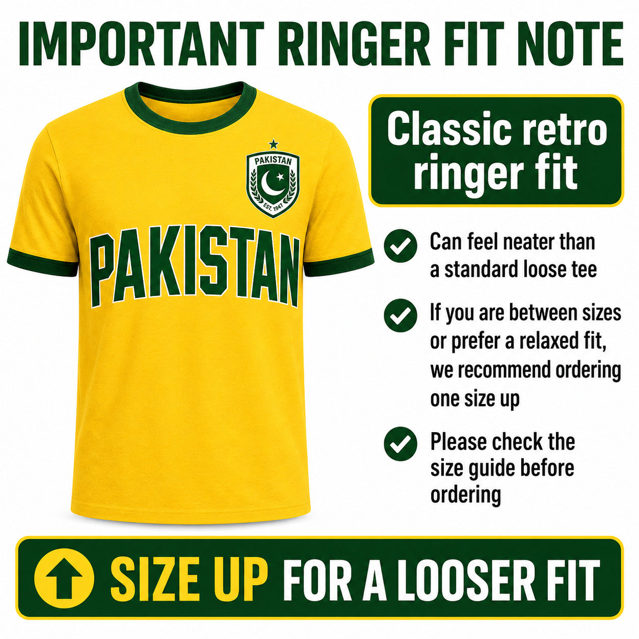 Pakistan Country Ringer T-Shirt, Retro Supporter Gift Tee