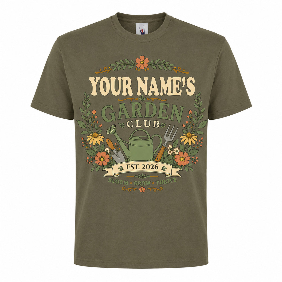 Personalised Garden Club T-Shirt - Name & Year