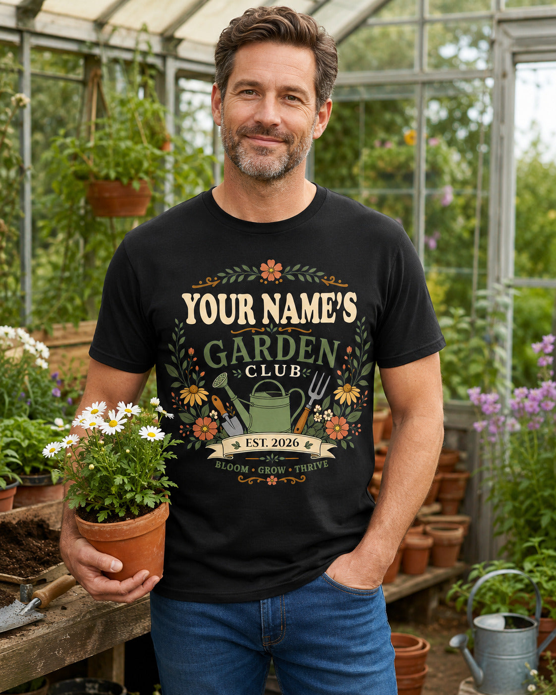 Personalised Garden Club T-Shirt - Name & Year