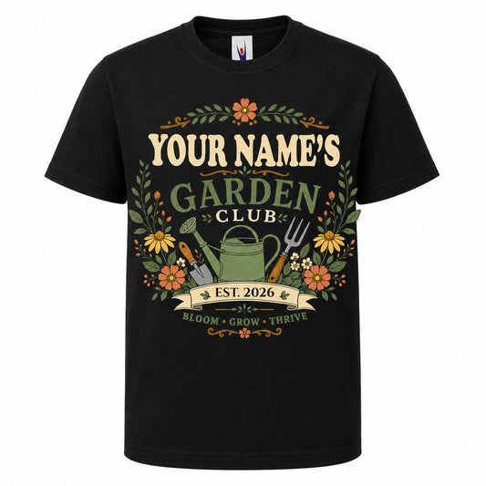 Personalised Kids' Garden Club T-Shirt - Name & Year