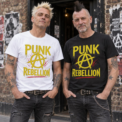 Punk Rebellion T-Shirt - Distressed Anarchy Punk Rock Tee